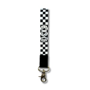 Keychain Wristlet for Keys, BXSIE Brand Key Fob, Cute Keychain, Checkered, Reading Holder, Reader Gift For Her