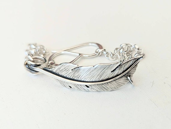 Buy Silver Feather Anklet or Bracelet Online in India Etsy