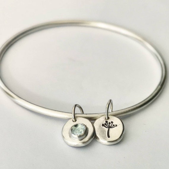 Brushed silver shop bangle