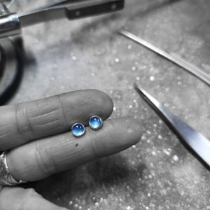 Blue Chalcedony stud earrings