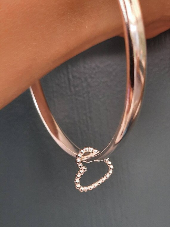Rose Gold White Crystal Studded Combo of Alluring Hearts and Love Bangle  Bracelet for Girls and Women CO1000088
