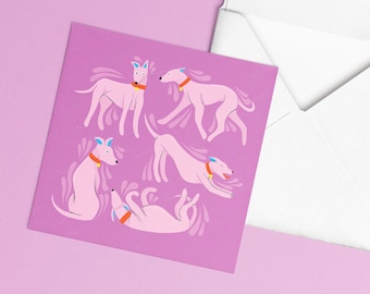 Colourful Sighthounds Greetings Cards // 2 Designs // 300gsm Card // Dog Lover Gift // Birthday Card // Thank you Card