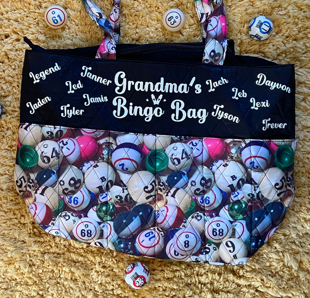 Personalized Bingo Bag Set. up to 14 Names Can Be Added/tote Bag/ Wallet & Extra Bingo Goodies