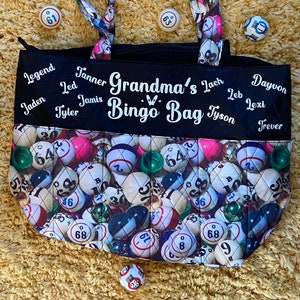 Personalized Bingo Tote Bag Set: Quilted Pattern, Lucky Charm Gift