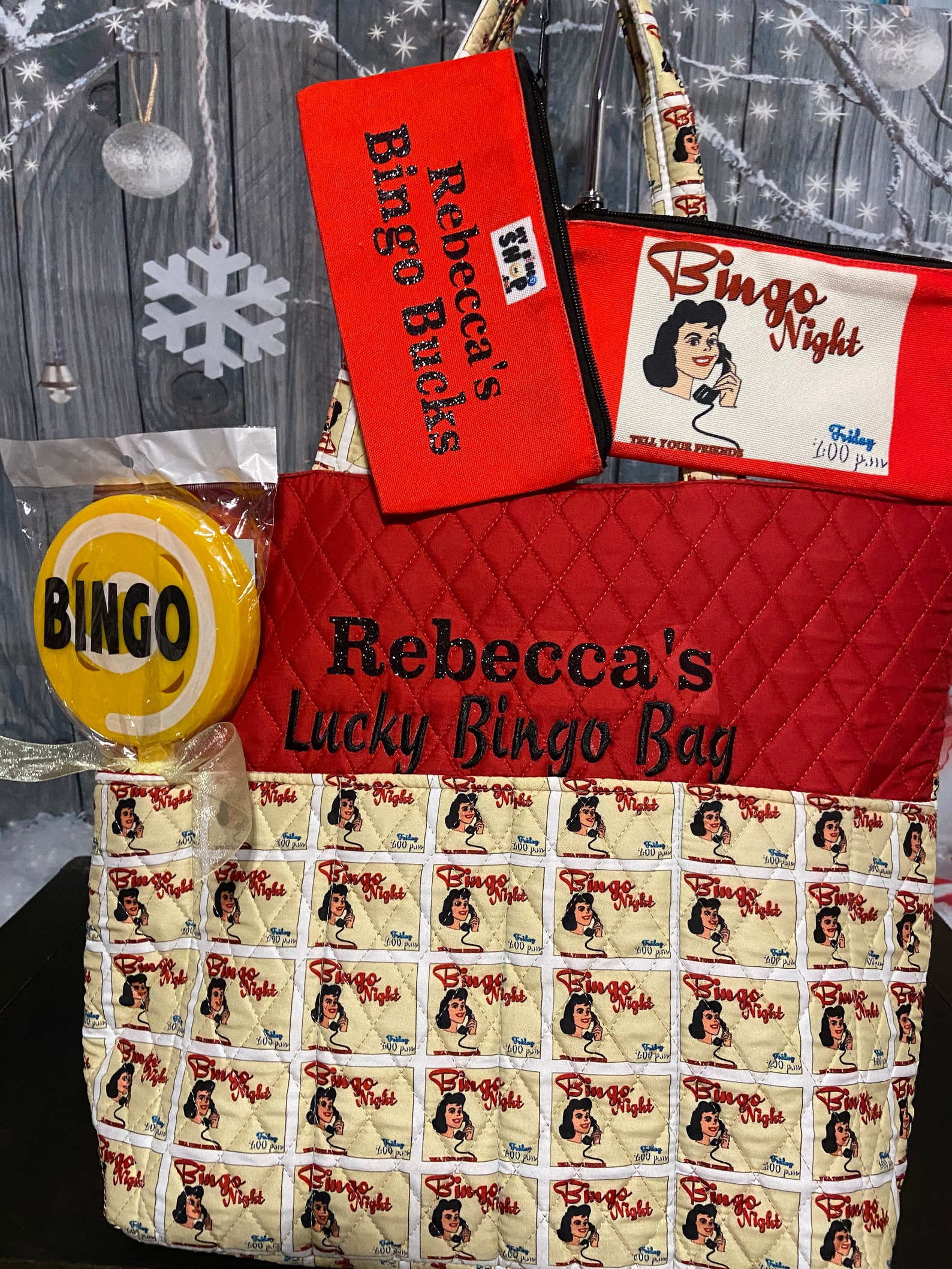 3 piece personalized Bingo gift set Bingo night dauber | Etsy