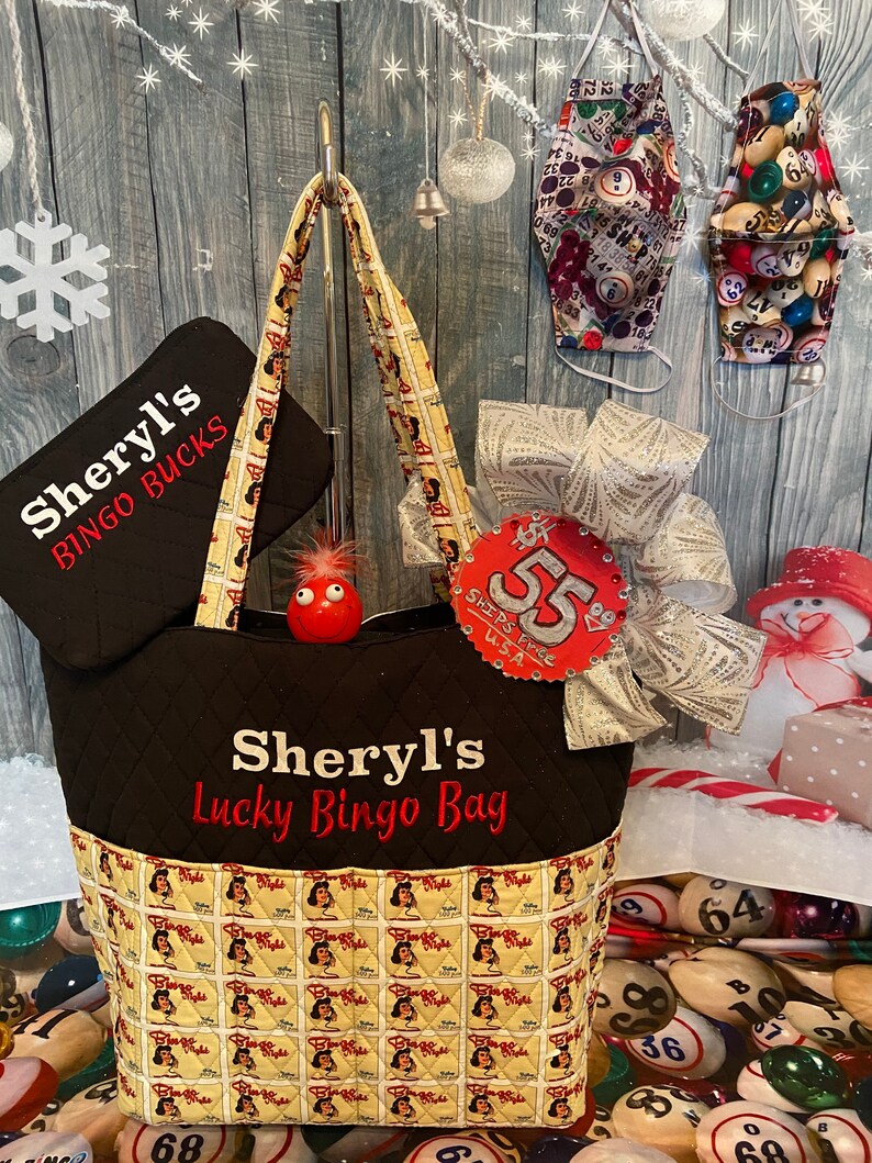 Bingo gift bag set Personalized with matching custom bingo Etsy