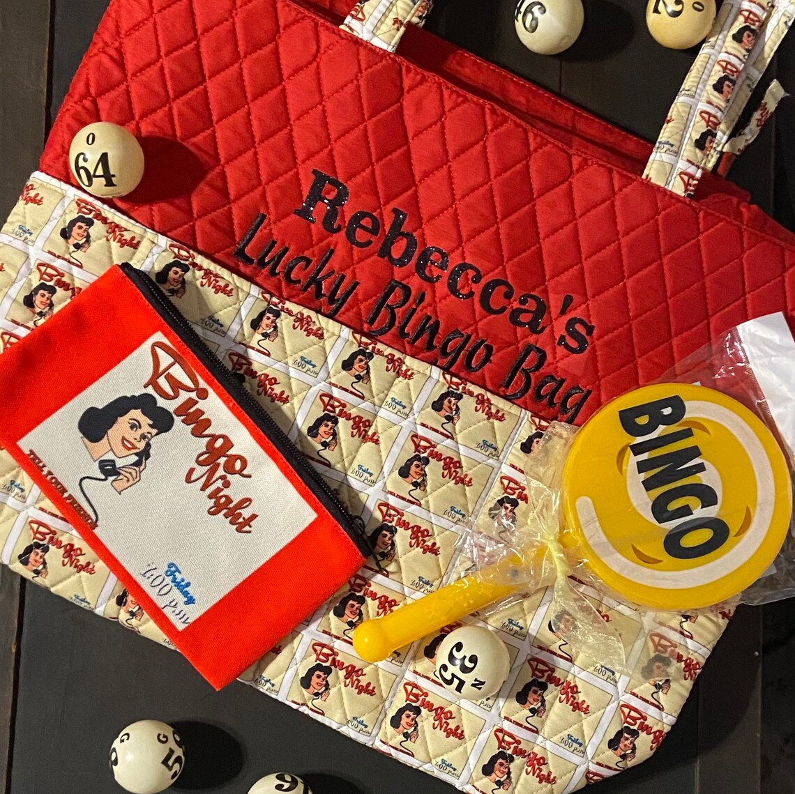 3 piece personalized Bingo gift set Bingo night dauber Etsy