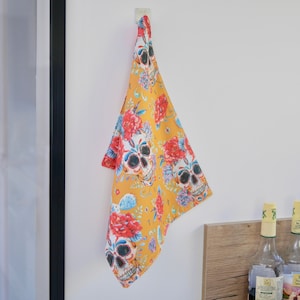 Calaveras Saffron hand towel, kitchen towel, handcrafted