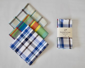 Set of 3 checked cotton handkerchiefs, Variegated 5
