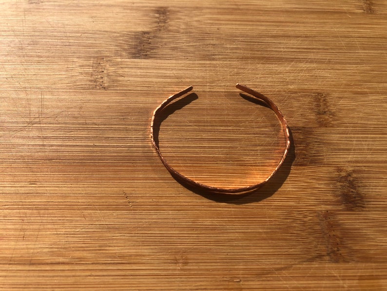 Raw & Natural: Handmade Hammered Copper Stacking Bracelet Cuff Hand Forged Copper Jewelry image 3