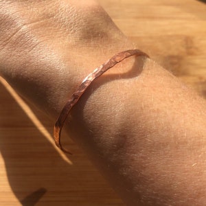 Raw & Natural: Handmade Hammered Copper Stacking Bracelet Cuff Hand Forged Copper Jewelry image 2