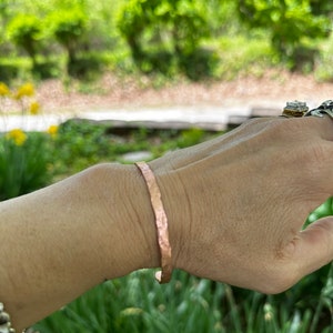 Handmade Healing Copper Bracelet Cuff - Raw & Natural Hand Forged Jewelry, Perfect Gift for Her or Him