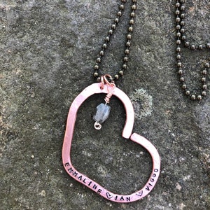 Customized with Love: Handcrafted Hammered Copper Heart Necklace A Thoughtful Gift for Her and Cherished Moms image 5