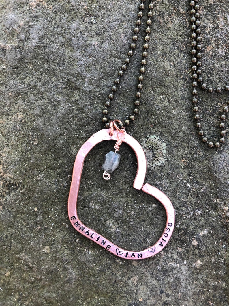 Customized with Love: Handcrafted Hammered Copper Heart Necklace A Thoughtful Gift for Her and Cherished Moms image 5