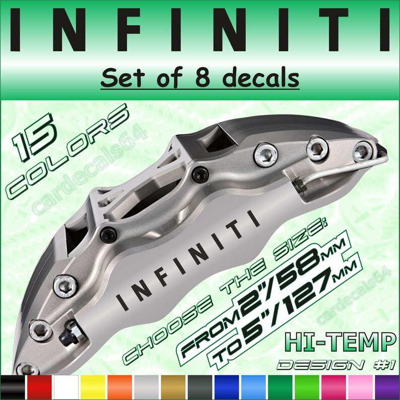 8 X INFINITI Brake Caliper Decal Sticker Vinyl Logo High Temp Etsy