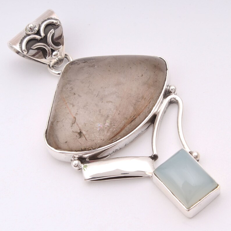 92.5 Sterling Silver Gem Stone Pendant Stone Pendant Gift for herhim Handmade Charm gift Designer Locket