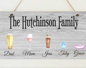 Personalised Our Family Drinks Hanging Plaque Mother 39 s Day Birthday Christmas Friend Present Gift Family Tree Alcohol