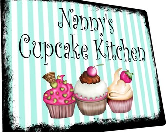 Personalised Cupcake Clock Any Name Gift for Girls Women Bedroom Kitchen Present 