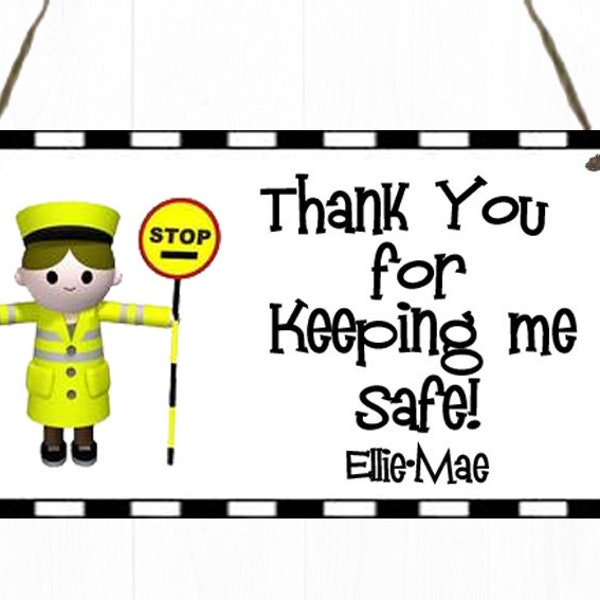 Personalised Lollipop Lady or Man Metal Hanging Wall Plaque Gift Present Birthday Christmas School Nursery Teacher Teaching Assistant Thanks