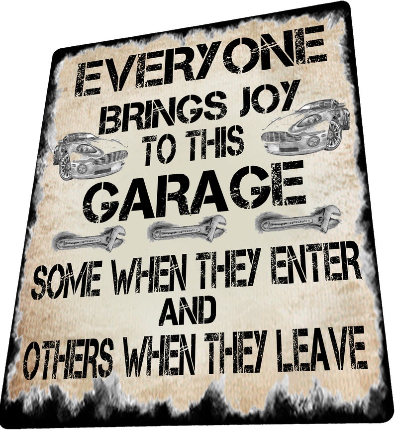 Garage Mechanic Funny Metal Wall Sign Gift Dad Present Car Motorcycle image 2