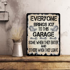 Garage Mechanic Funny Metal Wall Sign Gift Dad Present Car Motorcycle image 1