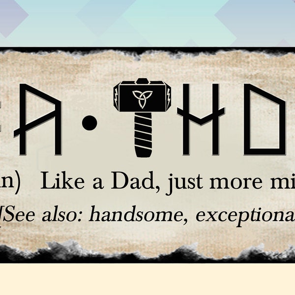 Thor Dad Metal Hanging Plaque Dad Father's Day Sign Gift for Dad Endgame