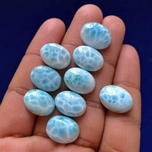 AAA+ Quality Natural Larimar Oval Smooth Cabochon, Natural Larimar Loose Gemstone For Pendant Jewelry Making