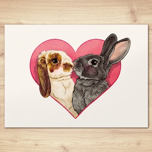 Tarjeta postal "Hasenliebe" / DIN A6 / Grußkarte, Einladung