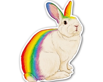 Sticker "Regenbogen Kaninchen" | 76x100mm | Bullet Journal Stickers, Planner Stickers, Scrapbook Stickers, Book Stickers, Journal Stickers