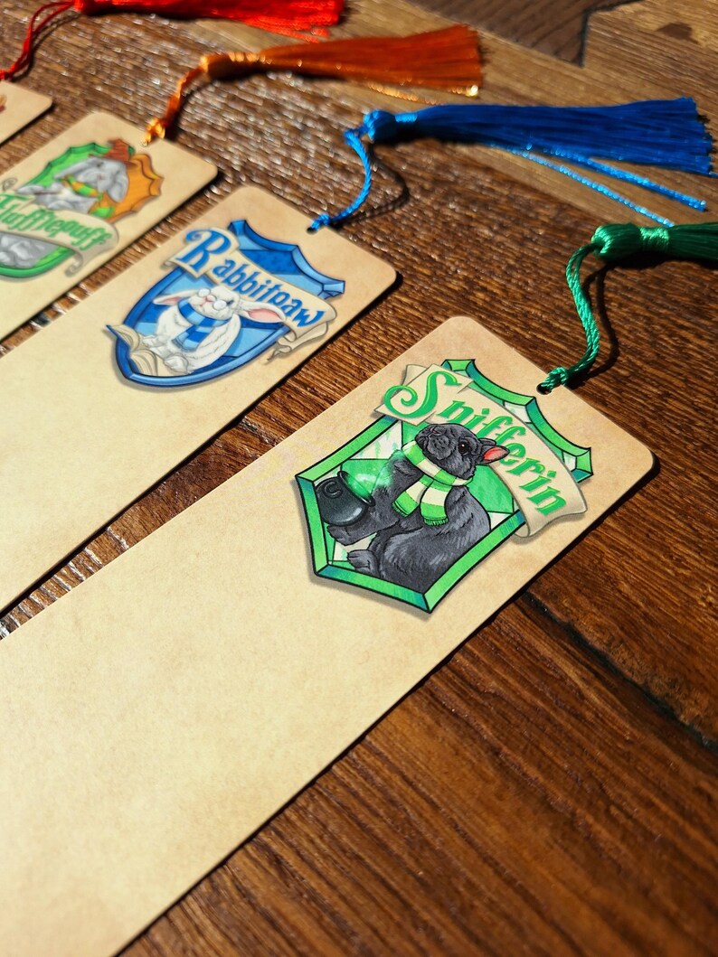 Enchanting Bunny Bookmark Set | Fantasy House Parody | Hand Illustrated, Eco Friendly | Optional Tassel WITH tassel