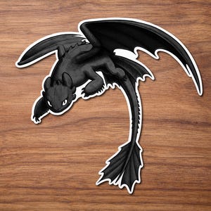 Sticker &quot;Toothless / Night Fury&quot; | Various Sizes | Hand-Drawn, Die Cut, Weatherproof – Night Fury decal – perfect for dragon lovers