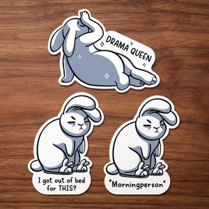 Aufkleber "Erwachsenenleben 6" | Scrapbooking Sticker, Mentales Aufkleber, Achtsamkeit, Journal, witzige Tier Sticker, lustiger Hasen Aufkleber
