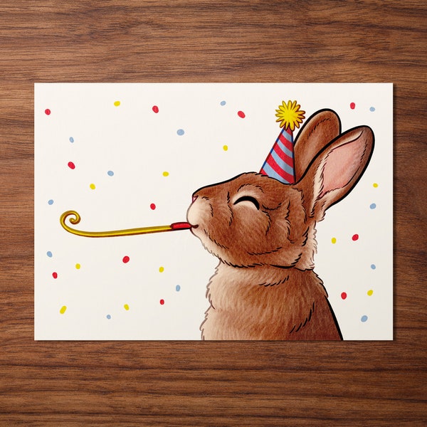 Postkarte "Kaninchen Geburtstag" | DIN A6
