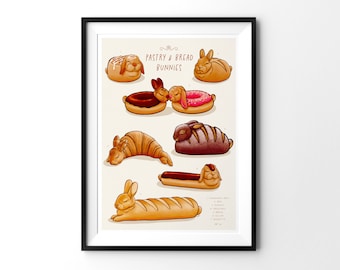 Kunstdruck "Gebäck und Brot Kaninchnen" | DIN A4