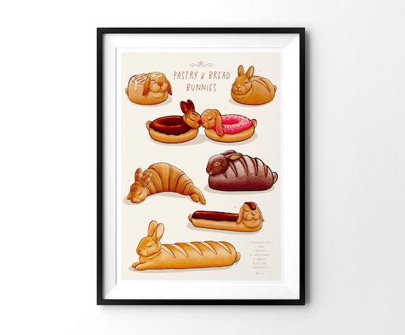 Kunstdruck "Gebäck und Brot Kaninchnen" | DIN A4