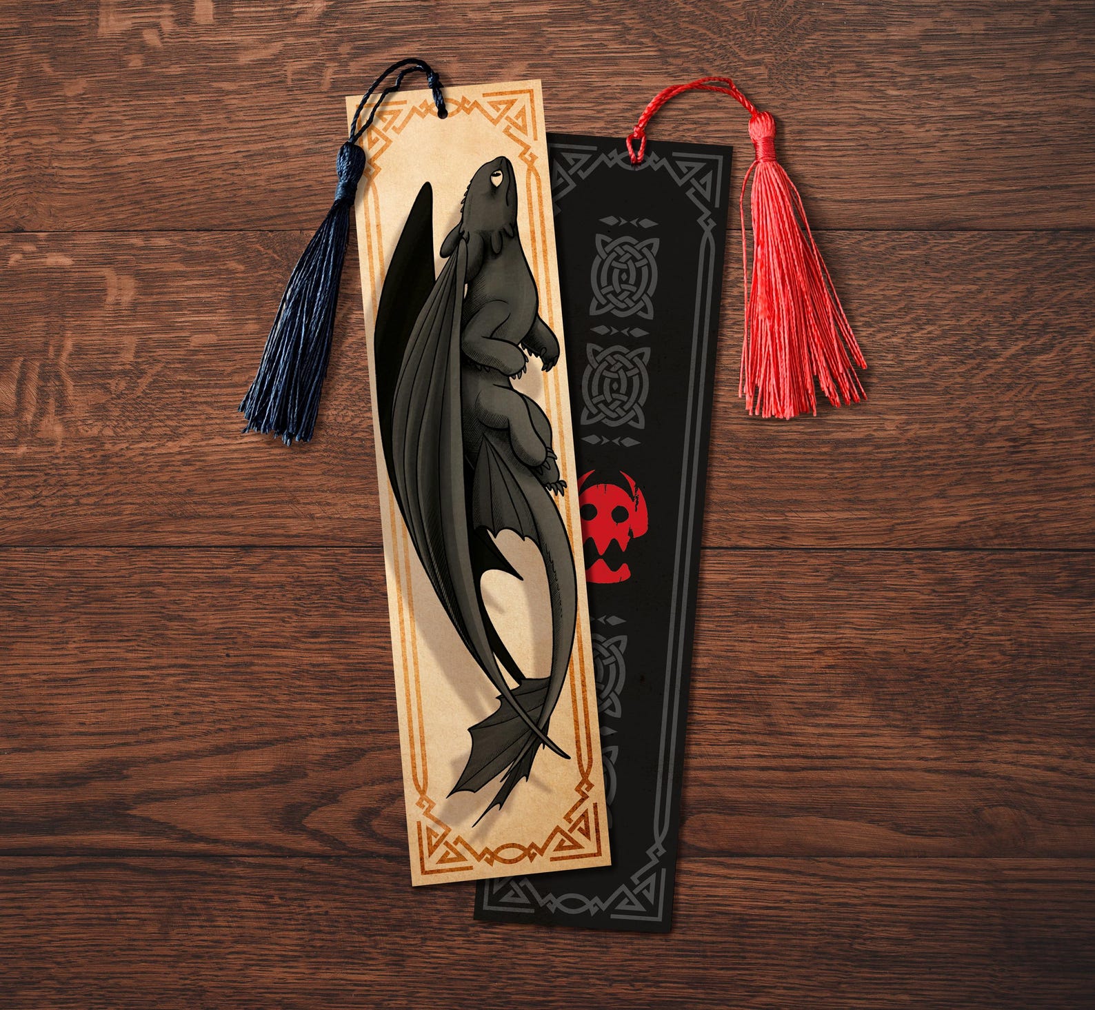 Double-sided Toothless / Night Fury Bookmark | 52x210mm | Hand ...