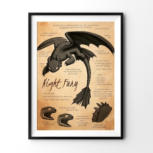 Kunstdruck "Nachtschatten" | Fantasy Wallart, Drache Plakat, Skizzenbuch Illustration auf Recyclingpapier für Drachenfans, A4 & 8 × 10 in