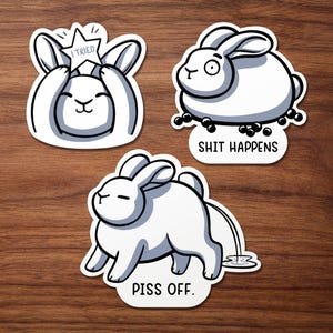 Aufkleber "Erwachsenenleben 5" | Scrapbooking Sticker, Mentales Aufkleber, Achtsamkeit, Journal, witzige Tier Sticker, lustiger Hasen Aufkleber