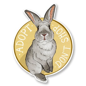 Sticker « Adoptez, évitez d'acheter » | Accessoires d'intérieur et d'extérieur | 70x90mm