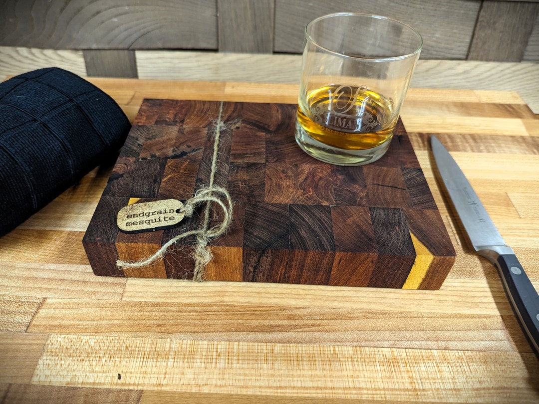 Handcrafted End Grain Mesquite Cutting Board Small Etsy