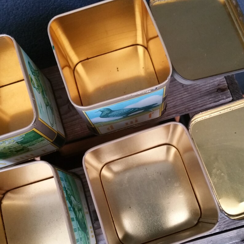 vintage tin set box Aap Noot Mies metal container Leesplankje set of 4 Typical Dutch tins Vintage kitchen storage Holland canister