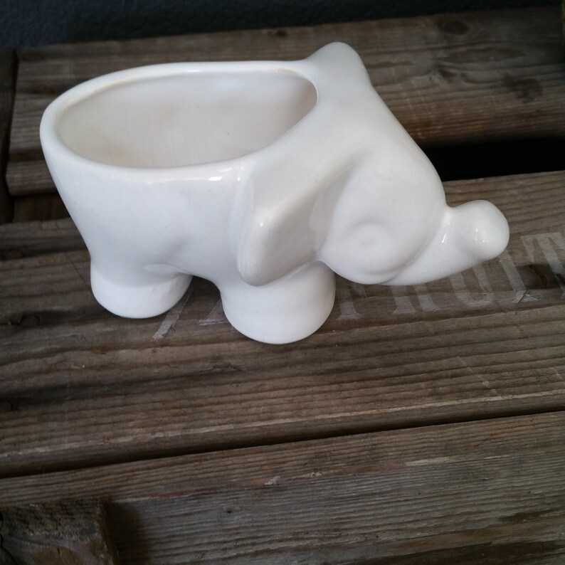 Elephants Vintage home decor Plants Urban Jungle Plant friends Vintage Elephant Planter Animal Planter White Ceramics