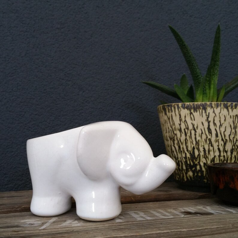 Elephants Vintage home decor Plants Urban Jungle Plant friends Vintage Elephant Planter Animal Planter White Ceramics