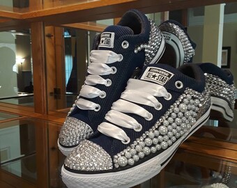 Pearls & Rhinestones Shoes - Low Tops