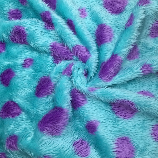 Jacquard Shaggy Fausse Fourrure Mongol Long Pile Faux Craft Tissu pour Faire Diapositives Poupée Faire Cosplay DIY Costume Sac Sully Fur Bleu Violet