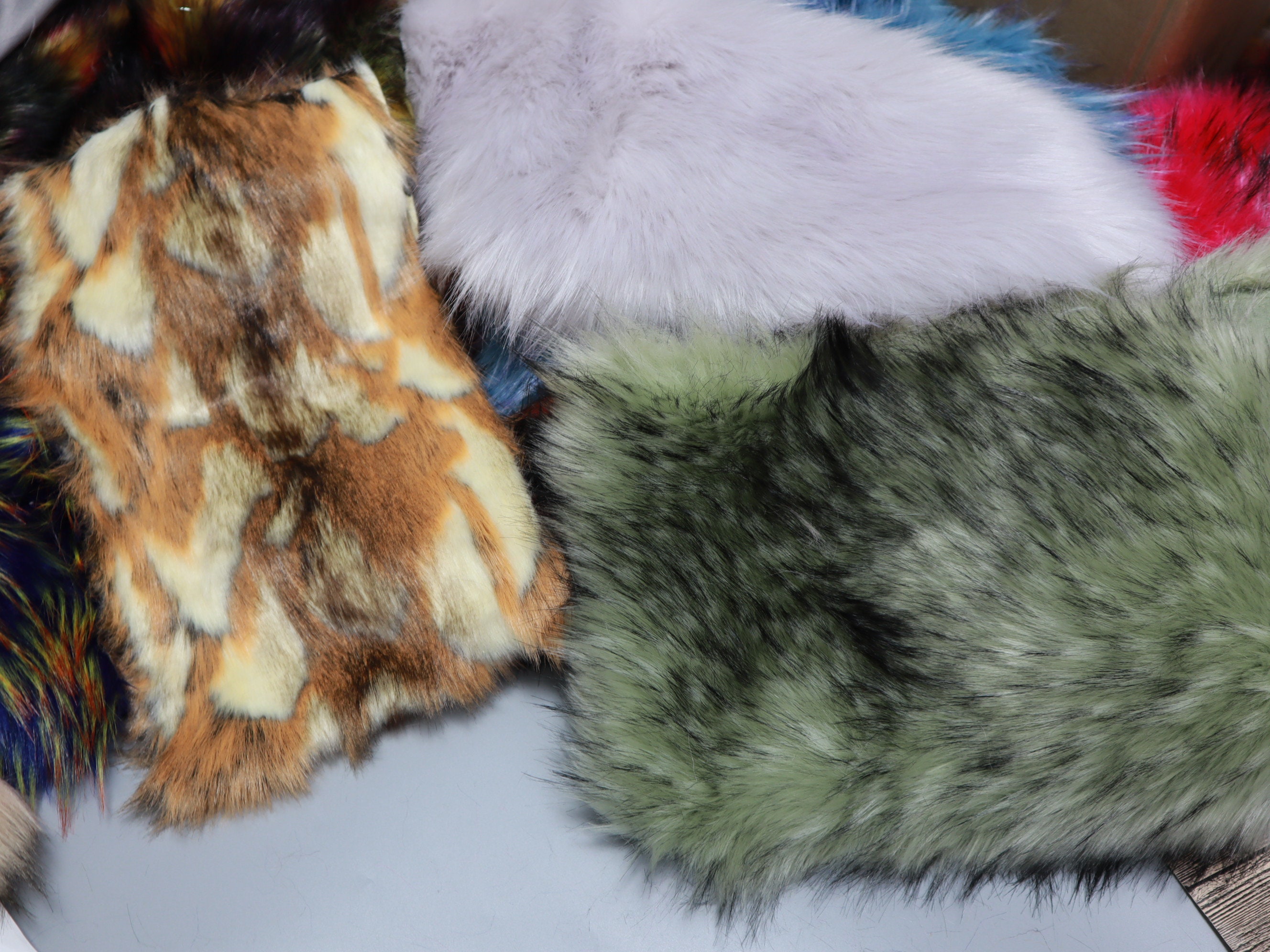 On Sale Multiple Colors Faux Fur Fabric Squares Scrap Etsy