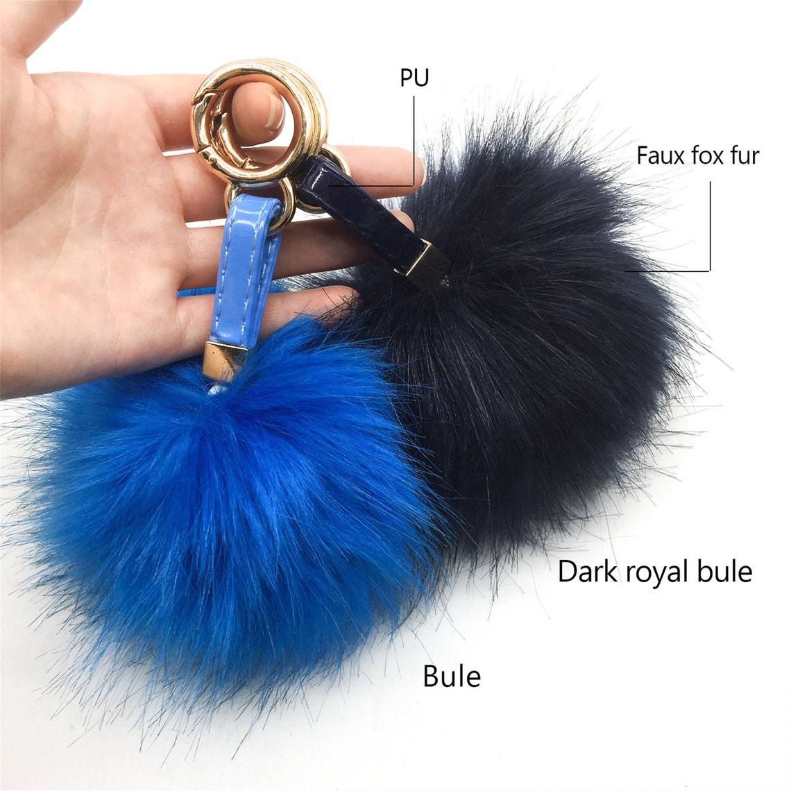 3 Pieces Soft Faux Fur Pompom Keychain Furry Key Chain Bag Etsy