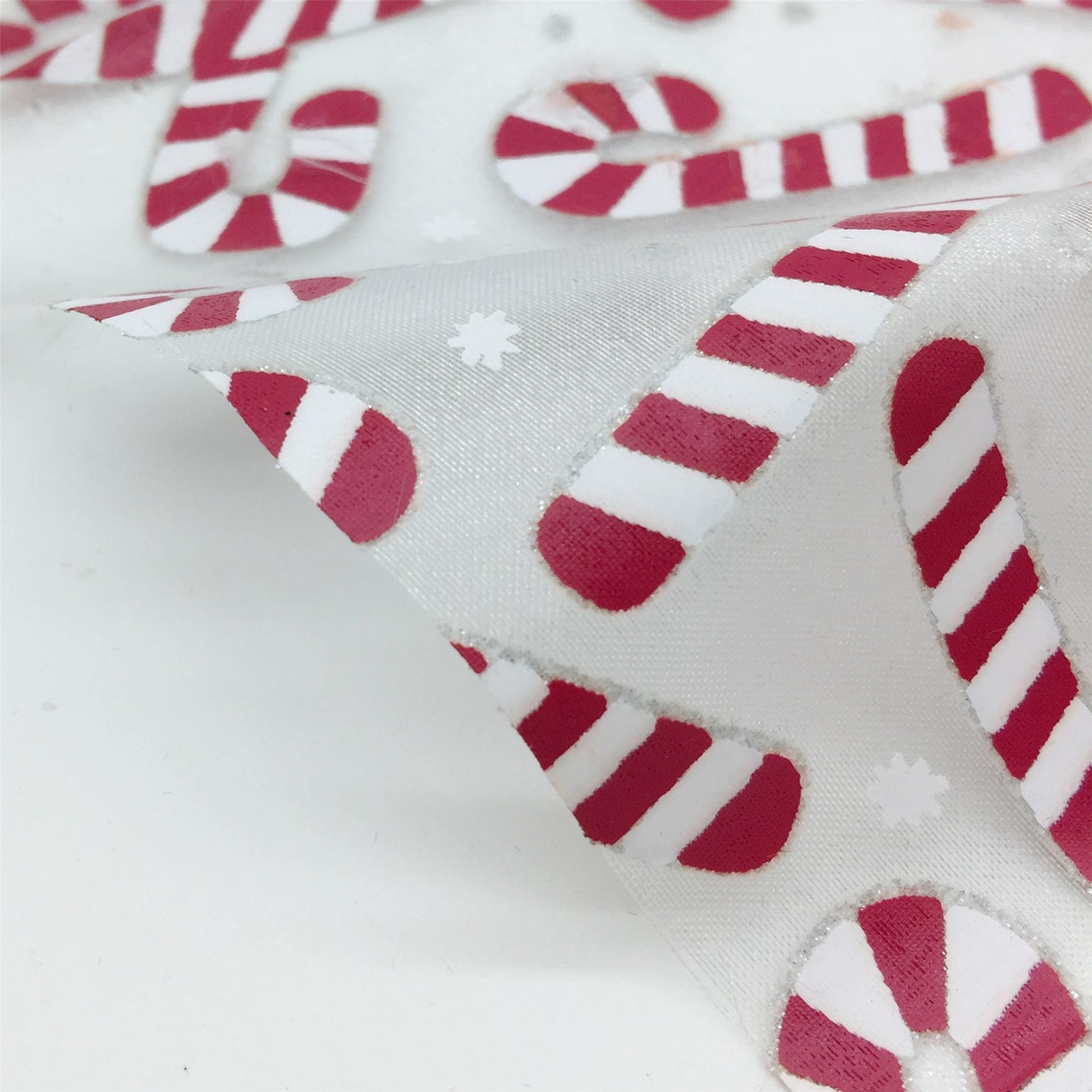 Candy Canes FabricCrutch Print Christmas FabricMesh Etsy