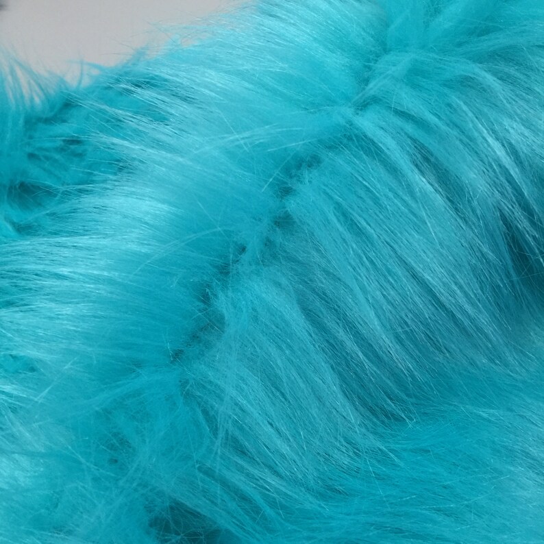 Turquoise Bluelong Pile Furry Faux Fur for Down - Etsy