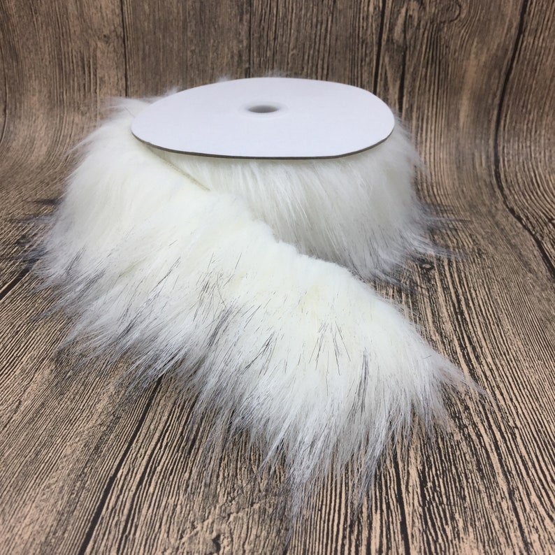 2 Yards Decorative Pure White Faux Raccon Fur Ribbon Trim Etsy